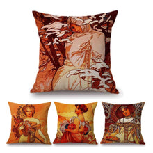 Load image into Gallery viewer, STUNNING 18&quot; Square Art Nouveau Art-Pillow Covers