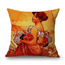 Load image into Gallery viewer, STUNNING 18&quot; Square Art Nouveau Art-Pillow Covers
