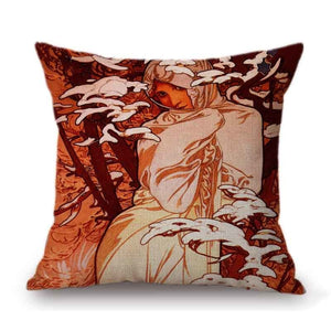 STUNNING 18" Square Art Nouveau Art-Pillow Covers