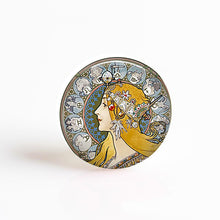Load image into Gallery viewer, Adorable 1&quot; Glass Art Nouveau Cabochons