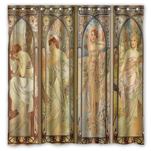 Beautiful Art Nouveau Four Panel Picture
