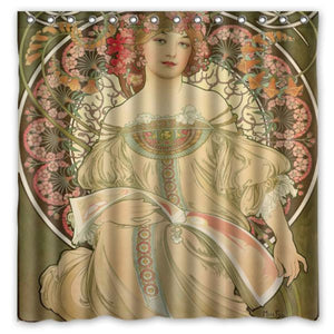 Stunning Art Nouveau Alphonse Mucha Shower Curtain