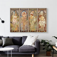 Load image into Gallery viewer, Canvas Poster Alphonse Mucha Silk Fabric Custom Home Decor Fashion modern For Bedroom Poster Size@20-1005-02