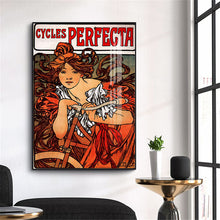 Load image into Gallery viewer, Canvas Poster Alphonse Mucha Silk Fabric Custom Home Decor Fashion modern For Bedroom Poster Size@20-1005-02