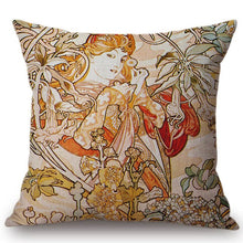 Load image into Gallery viewer, Lovely Vintage European Art Nouveau Mucha Pillow Covers
