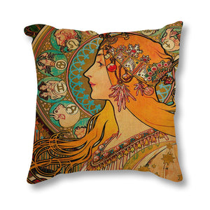 The Faces of Art Nouveau Pillow Covers
