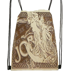Absolutely Awesome Art Nouveau Drawstring Backpack Bag