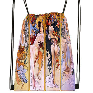 Absolutely Awesome Art Nouveau Drawstring Backpack Bag