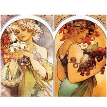 Load image into Gallery viewer, Full Diamond Embroidery Alphonse Mucha&#39;s &quot;Seasons&quot;